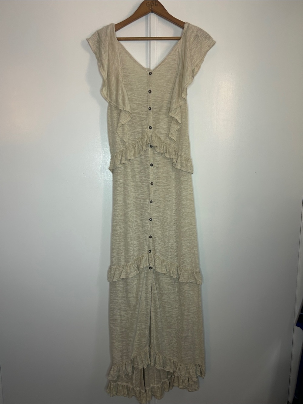 Free People Beach Ruffle Button Front Maxi Dress - Picture 2 of 8